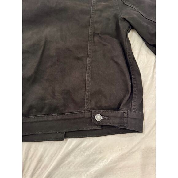 Levi’s Trucker Jacket Women’s Medium Black Denim Y2k 90s Grunge - Picture 15 of 16